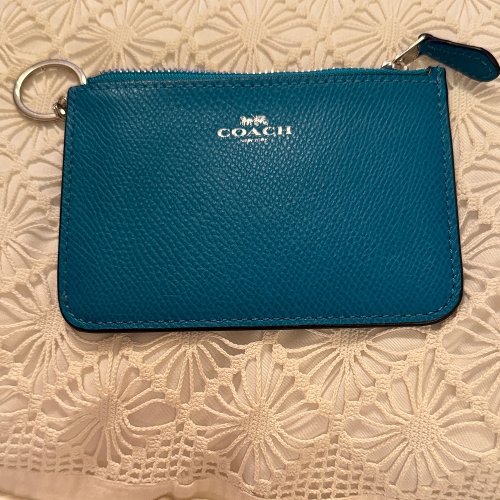 Coach Blue Leather Wristlet